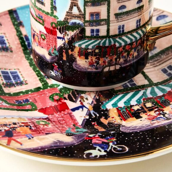 Anthropologie Holiday In The City Dessert Plate Paris 2025 Stoneware New 8.25" - Picture 7 of 9